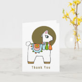 Cute pinata llama baby shower bedankt je kaart (Gele Bloem)