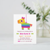 Cute Pinata Snoep Kids Birthday Party Invitations Kaart (Staand voorkant)