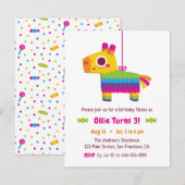 Cute Pinata Snoep Kids Birthday Party Invitations Kaart (Voorkant / Achterkant)