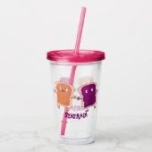 Cute pindakaas en jelly sandwich cartoon acryl drinkbeker (Achterkant)