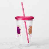 Cute pindakaas en jelly sandwich cartoon acryl drinkbeker (Links)