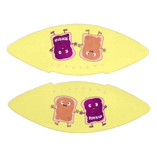 Cute pindakaas en jelly sandwich cartoon american football (Panelen)