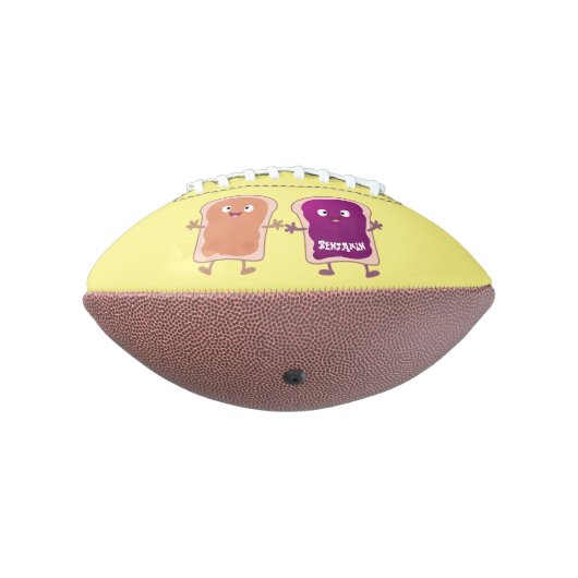 Cute pindakaas en jelly sandwich cartoon american football (Gedraaid 270)