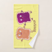 Cute pindakaas en jelly sandwich cartoon bad handdoek (Handdoek)