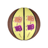 Cute pindakaas en jelly sandwich cartoon basketbal (Verticaal)