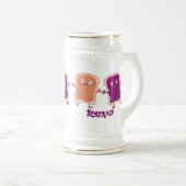 Cute pindakaas en jelly sandwich cartoon bierpul (Voorkant rechts)