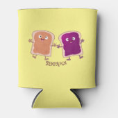 Cute pindakaas en jelly sandwich cartoon blikjeskoeler (Voorkant)