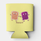 Cute pindakaas en jelly sandwich cartoon blikjeskoeler (Achterkant)