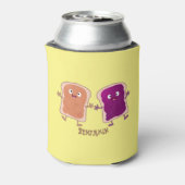 Cute pindakaas en jelly sandwich cartoon blikjeskoeler (Blikje Achterkant)