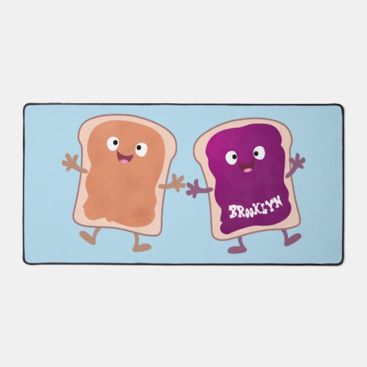 Cute pindakaas en jelly sandwich cartoon bureaumat (Voorkant)