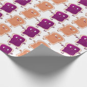 Cute pindakaas en jelly sandwich cartoon cadeaupapier (Hoek)