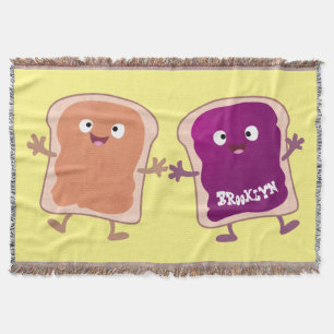 Cute pindakaas en jelly sandwich cartoon deken