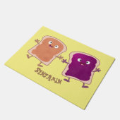 Cute pindakaas en jelly sandwich cartoon deurmat (Schuin)