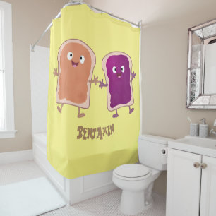 Cute pindakaas en jelly sandwich cartoon douchegordijn