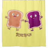 Cute pindakaas en jelly sandwich cartoon douchegordijn (Voorkant)