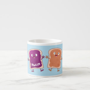 Cute pindakaas en jelly sandwich cartoon espresso kop