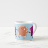 Cute pindakaas en jelly sandwich cartoon espresso kop (Voorkant rechts)