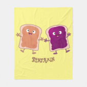 Cute pindakaas en jelly sandwich cartoon fleece deken (Voorkant)