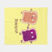 Cute pindakaas en jelly sandwich cartoon fleece deken (Voorkant (Horizontaal))