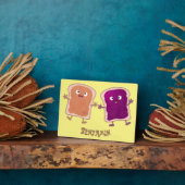 Cute pindakaas en jelly sandwich cartoon fotoplaat (Zijkant)