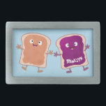 Cute pindakaas en jelly sandwich cartoon gesp<br><div class="desc">Beste vrienden gaan samen als pindakaas en geleibroodjes! Deze schattige stukken brood worden getekend in een gelukkige cartoon-stijl zodat je de liefde kunt verspreiden!</div>