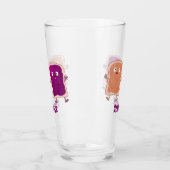 Cute pindakaas en jelly sandwich cartoon glas (Links)