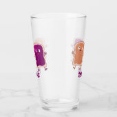 Cute pindakaas en jelly sandwich cartoon glas (Rechts)