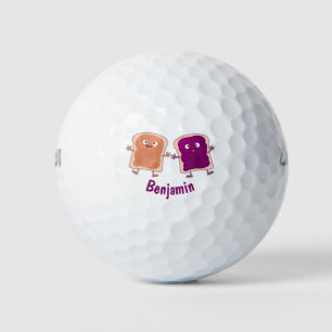 Cute pindakaas en jelly sandwich cartoon golfballen
