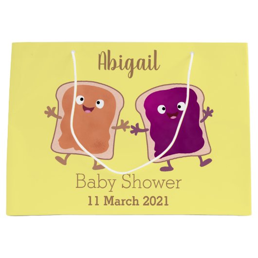 Cute pindakaas en jelly sandwich cartoon groot cadeauzakje (Voorkant)