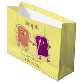 Cute pindakaas en jelly sandwich cartoon groot cadeauzakje (Voorkant Gekanteld)