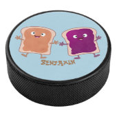 Cute pindakaas en jelly sandwich cartoon hockey puck (3/4)