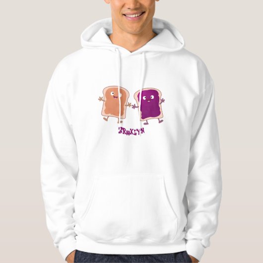 Cute pindakaas en jelly sandwich cartoon hoodie (Voorkant)