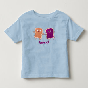 Cute pindakaas en jelly sandwich cartoon kinder shirts