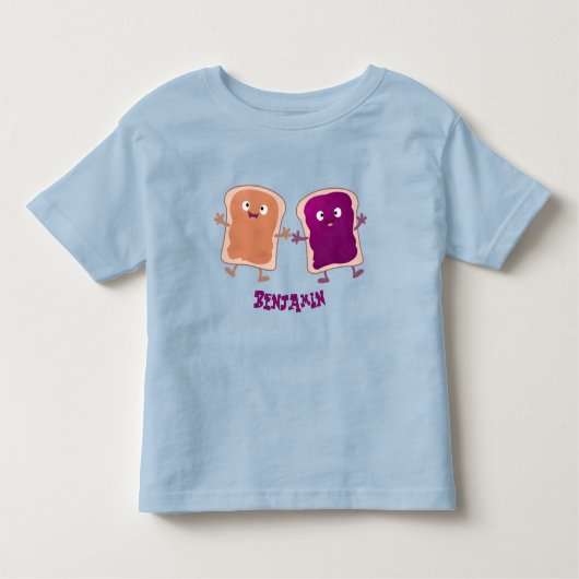Cute pindakaas en jelly sandwich cartoon kinder shirts (Voorkant)