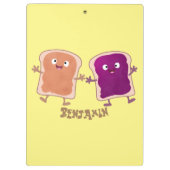 Cute pindakaas en jelly sandwich cartoon klembord (Achterkant)