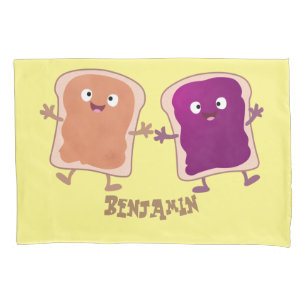 Cute pindakaas en jelly sandwich cartoon kussensloop