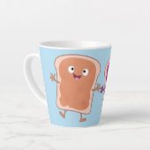 Cute pindakaas en jelly sandwich cartoon latte mok (Linkerhoek)