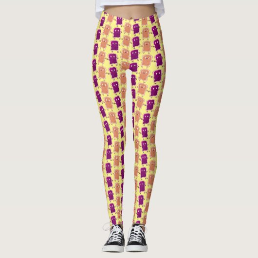 Cute pindakaas en jelly sandwich cartoon leggings (Voorkant)