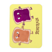 Cute pindakaas en jelly sandwich cartoon magneet (Verticaal)