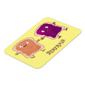 Cute pindakaas en jelly sandwich cartoon magneet (Linkerzijde)