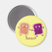 Cute pindakaas en jelly sandwich cartoon magneet (Voorkant / Achterkant)