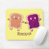 Cute pindakaas en jelly sandwich cartoon muismat (Met muis)