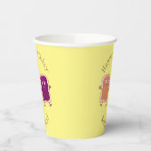 Cute pindakaas en jelly sandwich cartoon papieren bekers (Links)
