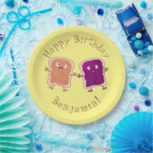 Cute pindakaas en jelly sandwich cartoon papieren bordje (Feest)