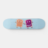 Cute pindakaas en jelly sandwich cartoon persoonlijk skateboard (Horizontaal)