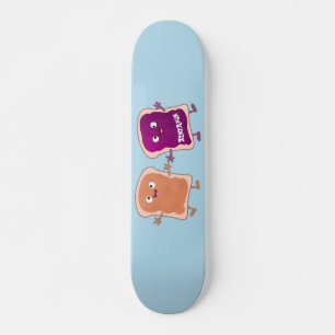 Cute pindakaas en jelly sandwich cartoon persoonlijk skateboard