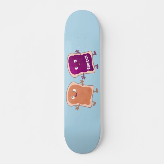 Cute pindakaas en jelly sandwich cartoon persoonlijk skateboard (Voorkant)