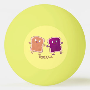 Cute pindakaas en jelly sandwich cartoon pingpongbal