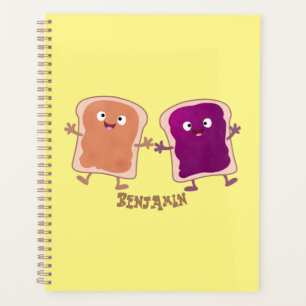 Cute pindakaas en jelly sandwich cartoon planner
