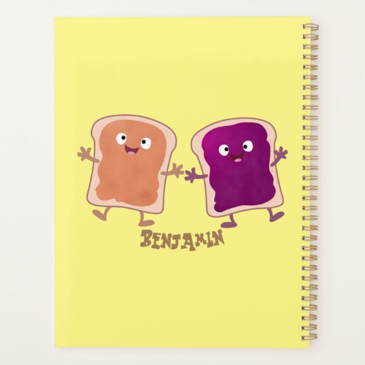 Cute pindakaas en jelly sandwich cartoon planner (Achterkant)